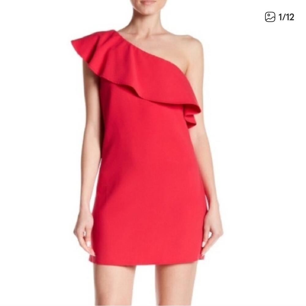 NWT French Connection Red One Shoulder Dress